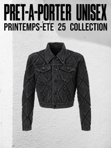 DIAMOND PATCH WASHING BLACK DENIM JACKET