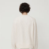 カシミアブレンディドケーブルニット WHITE