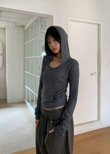 RIVET STRIPE HOOD TEE