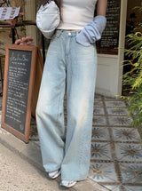 MR Washed Denim Wide Pants