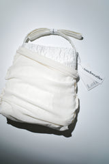 Garden satin jacquard bag, Cream