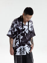 RTVG(RETROVEGAS) Chinese font "dragon" cuban collar shirt