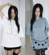 オンラインTシャツ (WHITE / BLUE)
