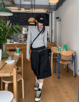 ポリストライプバミューダスラックス (+Belt Set)