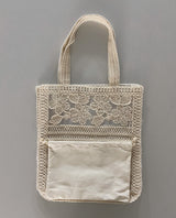 Rosé Flower Transparent Knit Linen Rattan Shoulder Bag Travel Bag 1 Color