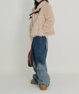 Rachel Two-Belt Detail Short Length Fur Jacket (Lining Quilted)