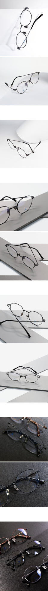 Knouun Round titanium glasses CODE. 101. A Black