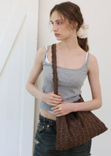 Lace Flower Shoulder&Cross Bag_Brown