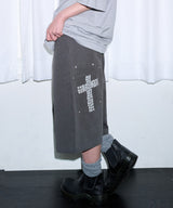 CROSS POCKET BERMUDA PANTS - CHARCOAL