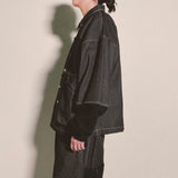 reverse Terry Pocket Denim Jacket_black