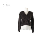 Doobie Soft Fur Button Long Sleeve Cardigan