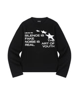 Star Applique Waffle Long Sleeve - BLACK