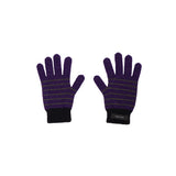 finger hole wool stripe gloves (purple/black)