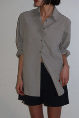 DOUBLE COLLAR SHIRT_KHAKI GRAY
