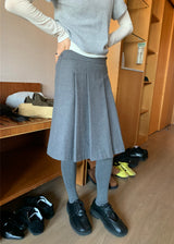  COZY PLEATS MIDI SKIRT