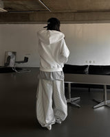 Eyelet full hoodie zip up