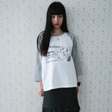 ユリナpfpラグラン3/4Tシャツ [2 Color]