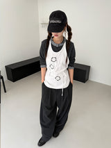 check frill cardigan 