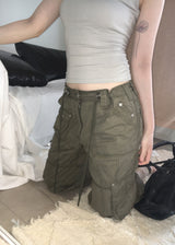 Newmu Low-Rise Cargo String Capri Pants – Lightweight, Soft Cotton Two-Way Wide-Leg Style