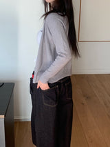 パステルシングルベーシックVネック長袖ニットカーディガン
