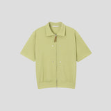 Summer bante collar short-sleeved cardigan