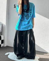ディスオーダーグラフィティタトゥーパッチグラフィックオーバーサイズTシャツ 4カラー