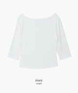Boat Neck Three Quarter Sleeve T-Shirt (4color)
