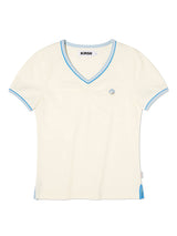 VネックスリムフィットTシャツ [IVORY]