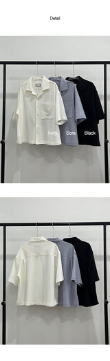 [S/S] ワッフルクロップオープンカラシャツ（３色）