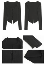 Leopard Halterneck Layered Long-Sleeved Knitwear