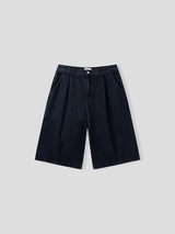 Or one-tuck burmuda denim 2color