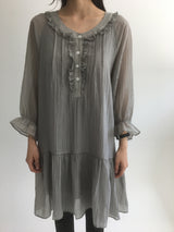 Hibbi neck frill dress (2color)