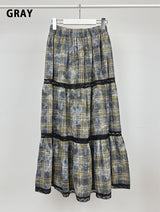 FADE CHECK MAXI SKIRT (2C)