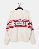 Ssobi Snowflake Ribbon Twisted Knitwear