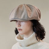 VARZAR Logo Easy Fit Newsboy Cap / Warmtaupe