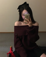 [ORIGINAL] DARE Off-Shoulder Rib Knit
