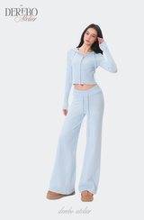 Cozy Knitwear Zip-up Training Set-up (TOP)