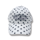 vintage washing dot ball cap (White)