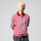 XTT128 Border Stripe Pique Collar T-Shirt (RED)