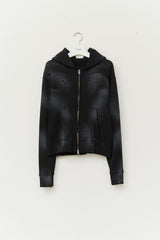 Tank Fading Waffled Zip Hoodie