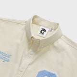 スカイブルーCパッチイエローオックスフォードショートスリーブシャツ [Unisex]
