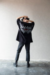 Hierarchy Studios - Wide Evil Logo Black Oversized T-Shirt