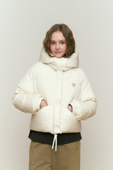 ARCH CHERRY FLEECE MIX CROP DOWN JUMPER [IVORY]