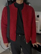 ASCLO Boucle Like Zip Up Cardigan (4color)