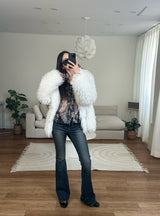 curved slim bootcut denim