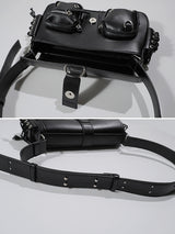 Cont Leather Pocket Shoulder Bag