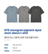 NTE モノグラム ピグメントダイド ショートスリーブ Tシャツ(3color)