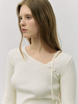 CUT OUT RIBBON KNIT IVORY