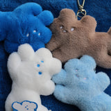 [Doll keychain resembling a fluffy cloud] ホワイトドッグブルーペールブルーココア