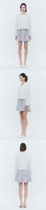 LUCY SCARF TWEED JACKET white